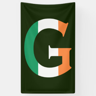 G Monogram overlaid on Irish Flag (v) bnrcnt Banner