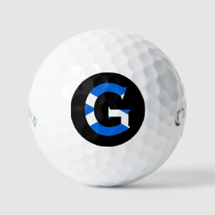 G Monogram overlaid on Scottish Flag css gbcnt Golf Balls