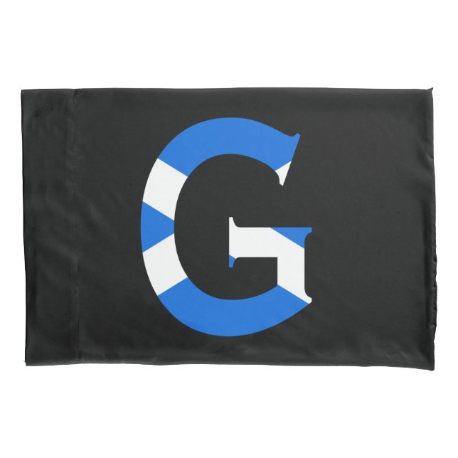 G Monogram overlaid on Scottish Flag pccnt Pillowcase (Front)
