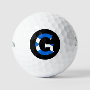 G Monogram overlaid on Scottish Flag ssf gbcnt Golf Balls