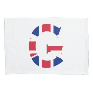 G Monogram overlaid on Union Jack Flag bedpccn Pillowcase