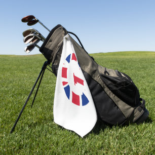 G Monogram overlaid on Union Jack Flag gtt Golf Towel