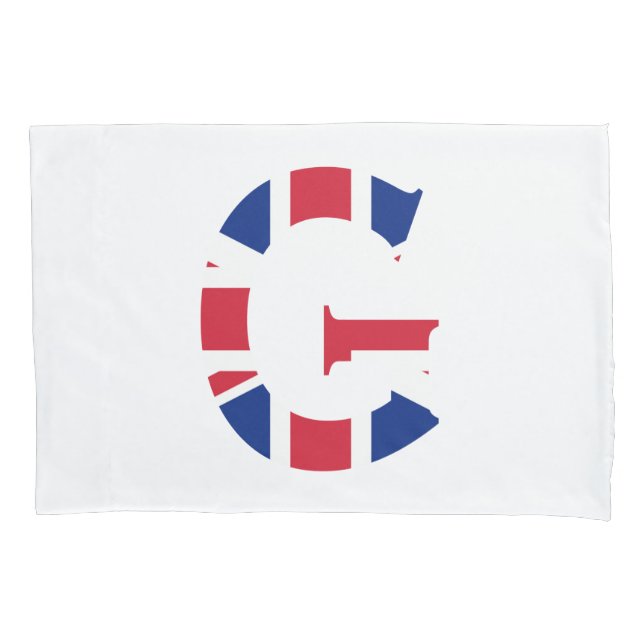 G Monogram overlaid on Union Jack Flag pccnt Pillowcase (Front)