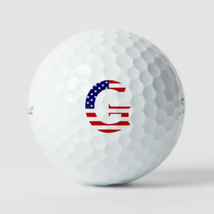 G Monogram overlaid on USA Flag tpv1 gbcnt Golf Balls