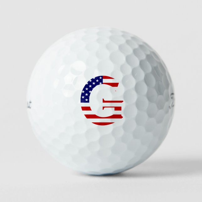 G Monogram overlaid on USA Flag tpv1 gbt Golf Balls (Front)