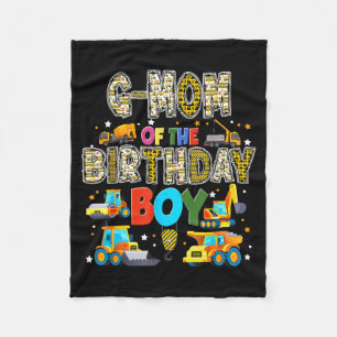 G Mum of The Birthday Boy Construction Worker Fleece Blanket