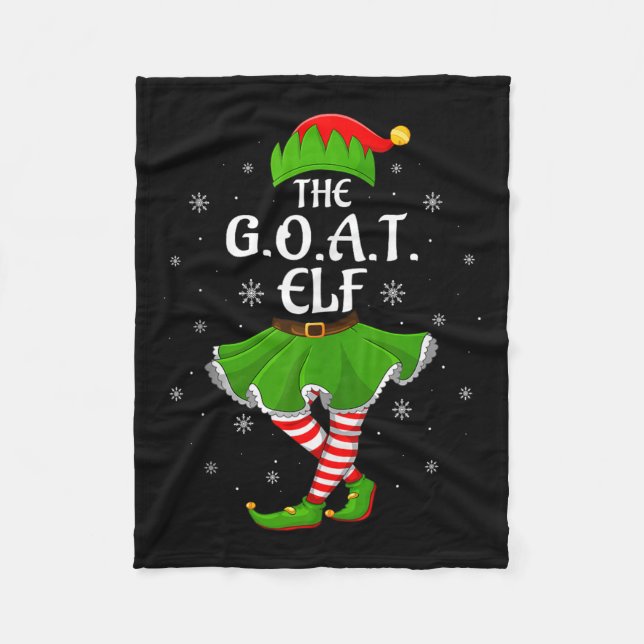 G.o.a.t Elf Christmas Family Girls Women Elf Squad Fleece Blanket (Front)