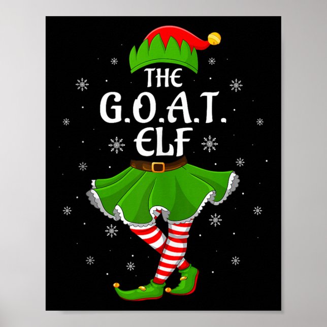 G.o.a.t Elf Christmas Family Girls Women Elf Squad Poster (Front)