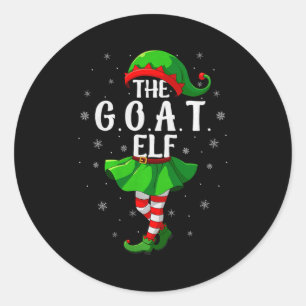 G.o.a.t Elf Christmas Girls Women Elf Squad Xmas F Classic Round Sticker