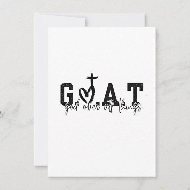 G.O.A.T God Over All Things Christian Jesus Invitation (Front)
