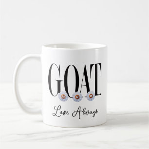 "G.O.A.T. MOM" With Daisies Art Coffee Mug