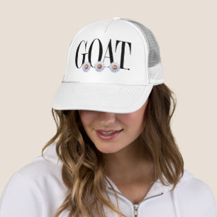 "G.O.A.T. MOM" With Daisies Art Trucker Hat