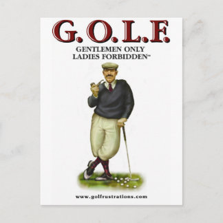 G.O.L.F. GENTLEMEN ONLY LADIES FORBIDDEN POSTCARD