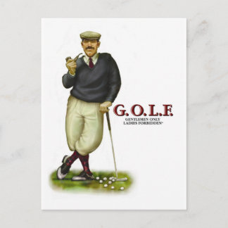 G.O.L.F. GENTLEMEN ONLY LADIES FORBIDDEN POSTCARD