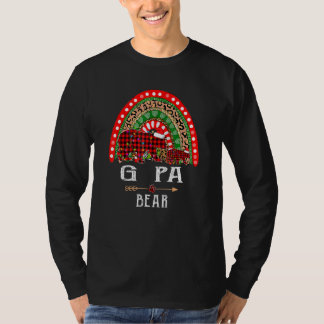 G Pa Bear Christmas Rainbow Leopard Family Christm T-Shirt