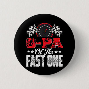 G-pa Of The Fast One Birthday 1st Race Car Family 6 Cm Round Badge