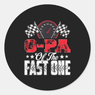 G-pa Of The Fast One Birthday 1st Race Car Family  Classic Round Sticker