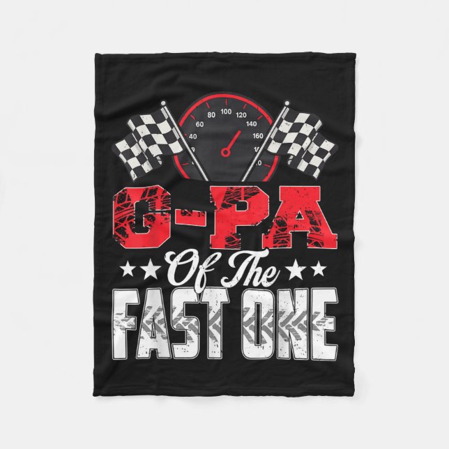 G-pa Of The Fast One Birthday 1st Race Car Family  Fleece Blanket (Front)