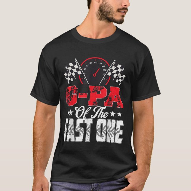 G-pa Of The Fast One Birthday 1st Race Car Family  T-Shirt (Front)