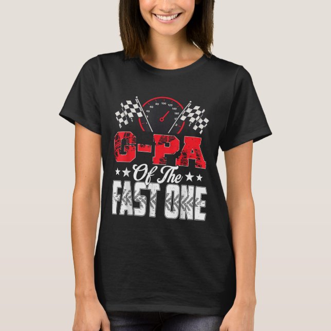 G-pa Of The Fast One Birthday 1st Race Car Family  T-Shirt (Front)