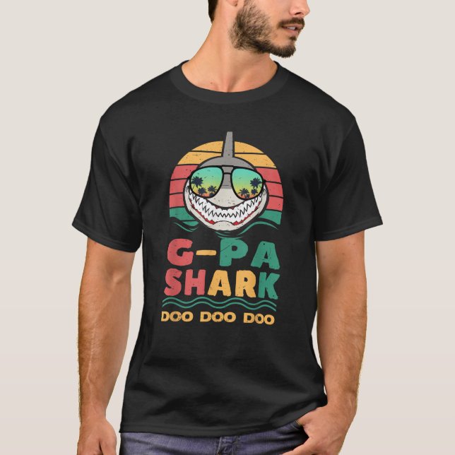 G pa Shark Father s Day Papa Dad Grandpa Men Gift  T-Shirt (Front)