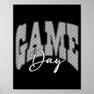 G Polka Dot Game Day Football Touchdown Season Poster