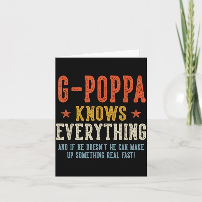 G-poppa knows everything father's day retro card (Front)