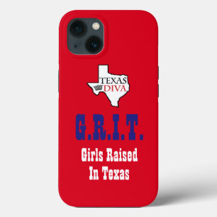 “G.R.I.T. - Girls Raised In Texas” iPhone 13 Case