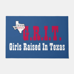 "G.R.I.T .- Girls Raised In Texas" Door Mat