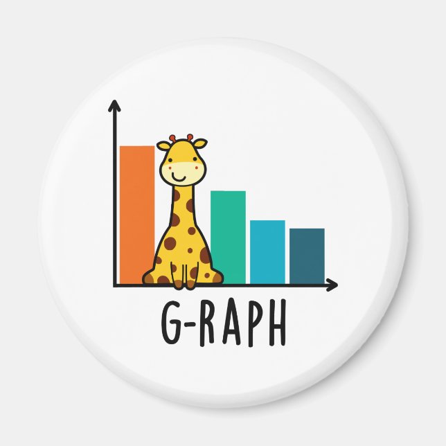 G-raph Funny Giraffe Graph Pun  Magnet (Front)
