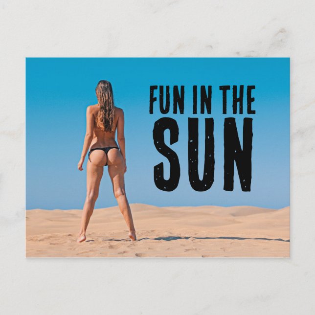 G-STRING BIKINI GIRL BEACH FLORIDA POSTCARDS (Front)
