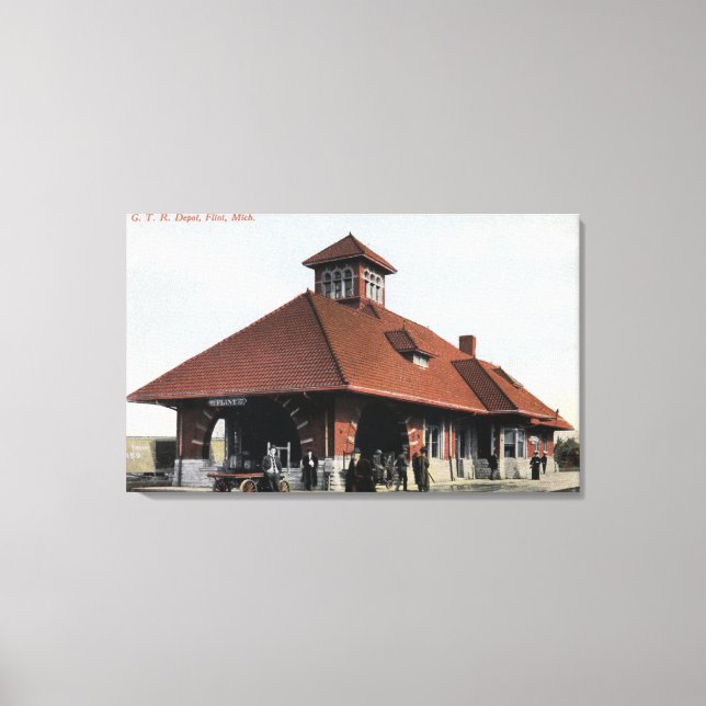 G T & R Railroad Depot Canvas Print (Front)