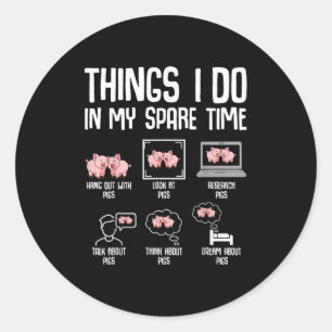 G Things I Do In My Spare Time Women Kids  Classic Round Sticker
