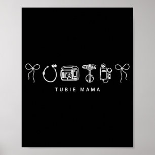 G-Tube Awareness Coquette Bow Tubie Mum Feeding Poster