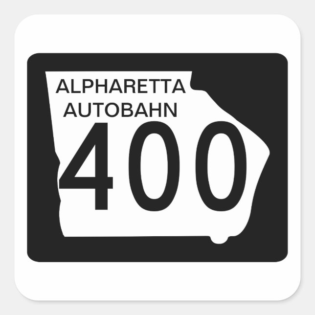 GA 400 "Alpharetta Autobahn" Square Sticker (Front)