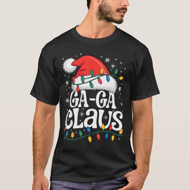 Ga-ga Claus Funny Xmas Christmas Grandma Holiday S T-Shirt (Front)