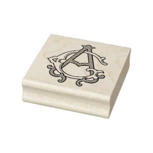 GA Monogram AG Monogram Rubber Ink Stamp