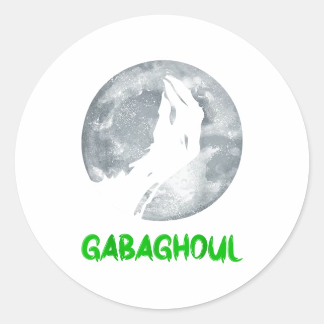 Gabaghoul Funny Hand Moon Bigfoot Santa Christmas  Classic Round Sticker (Front)