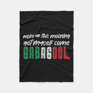 Gabagool Italian Pride Funny Quotes Columbus Day G Fleece Blanket