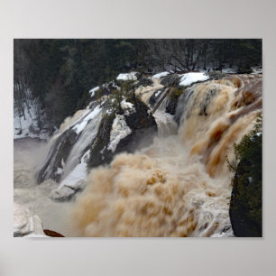 Gabbro Falls, Black River, Upper Peninsula Poster