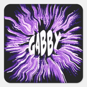 Gabby Name Star Art Square Sticker