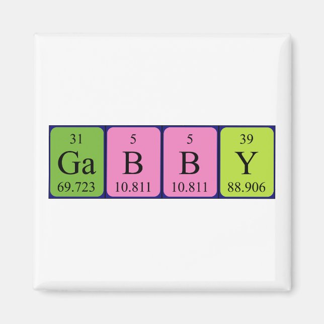 Gabby periodic table name magnet (Front)