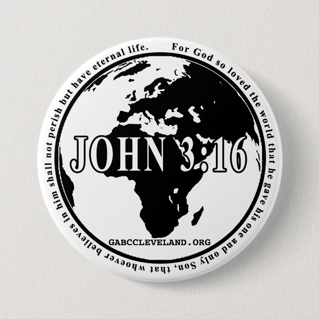 GABC John 3:16 Circular pin (Front)