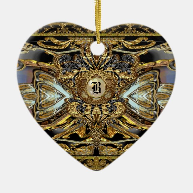 Gabey Victoria Monogram Ceramic Tree Decoration (Front)