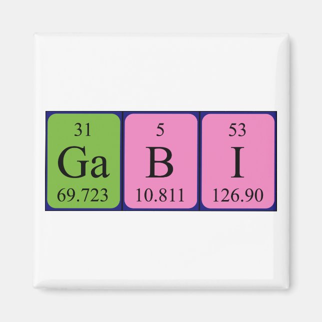 Gabi periodic table name magnet (Front)
