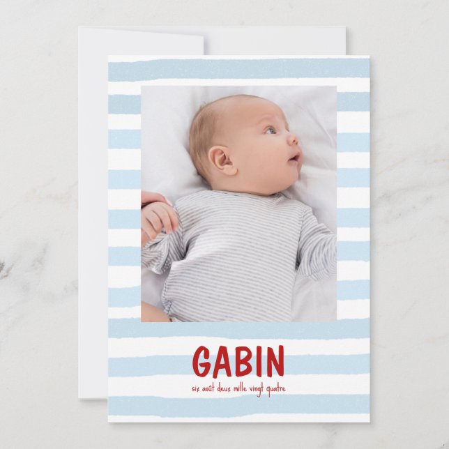 Gabin Announcement Card (Front)