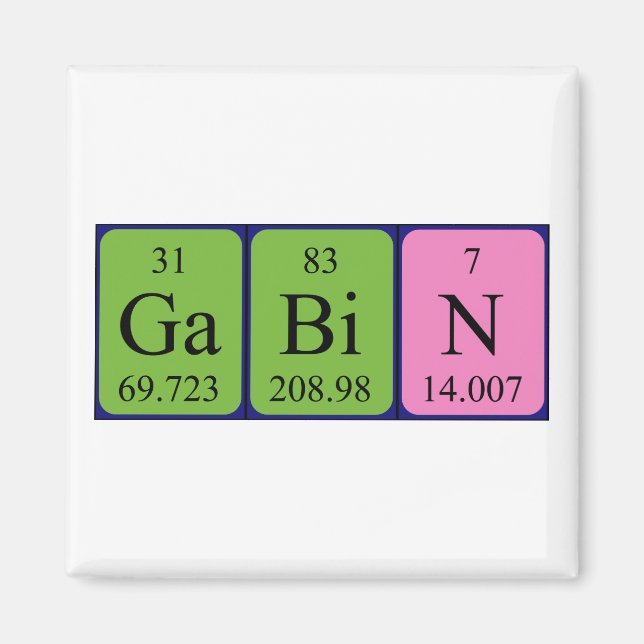 Gabin periodic table name magnet (Front)