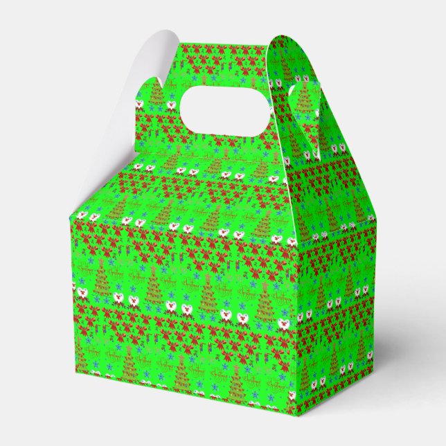 Gable Favour Box Christmas (Front Side)