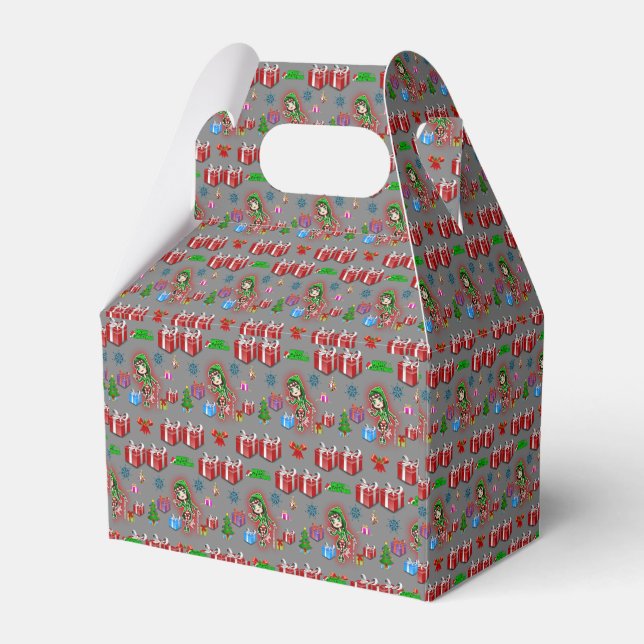 Gable Favour Box Christmas (Front Side)