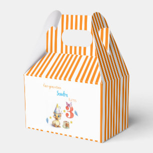 Gable Favour Box Cute Chick Cake Orange Stripe